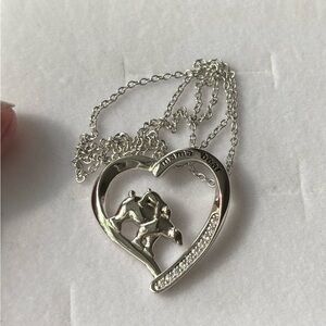 Silver Heart Mama Bear Necklace S925